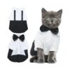 Formal Dog Shirt Suit with Bow Tie Costume Pet Apparel for Small Medium Dogs