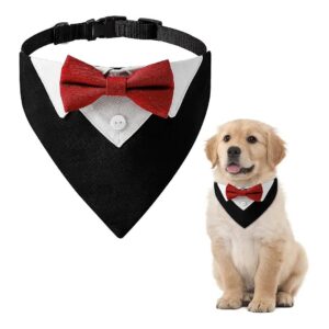 Formal Dog Wedding Costume with Adjustable Bandana for Large Dogs and Cats