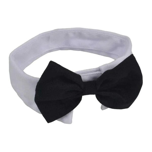 Formal Tuxedo Patterned Bow Tie Collar for Small and Medium Size Pets