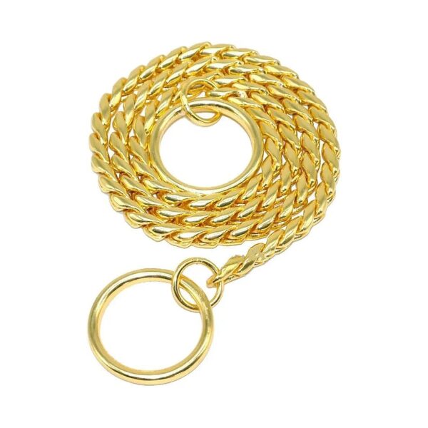 Fortified Gold Plated Dog Choke Collar for Gentle Command Obedience Training