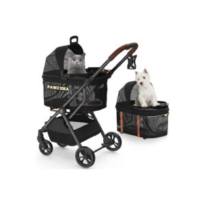 Four-In-One Pet Stroller with Removable Carrier, Booster Car Seat Combo and Cozy House