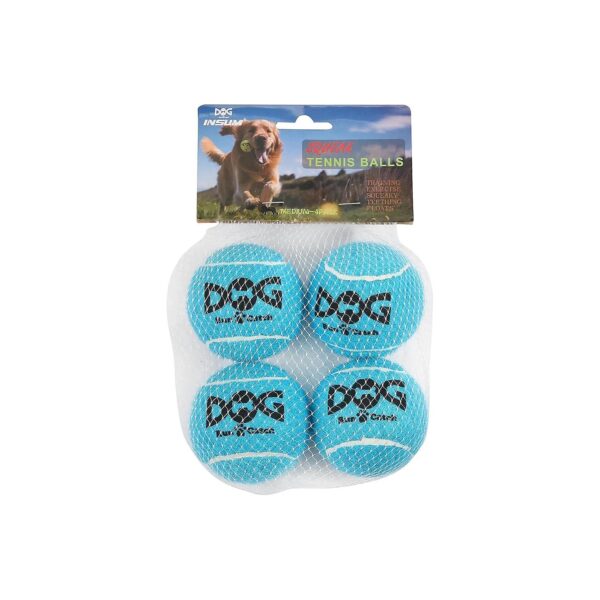 Four-Pack 5 Inch Dog Tennis Balls for Easy Catch and Training