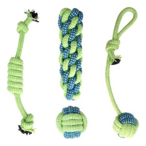 Four Pack of Durable Rope Toys for Small Dogs and Puppies for Playtime