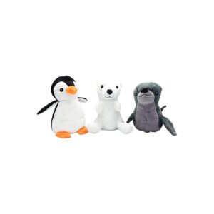 Four Piece Plush Dog Toy Collection with Squeaker for Pet Families