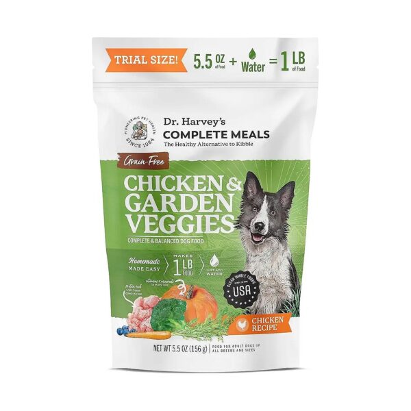 Free Dehydrated Food with Chicken and Garden Veggies for Healthy Dogs