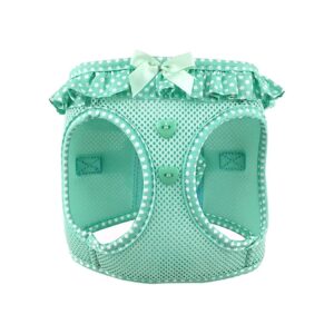 Free Dog Harness with Teal Polka Dot Design