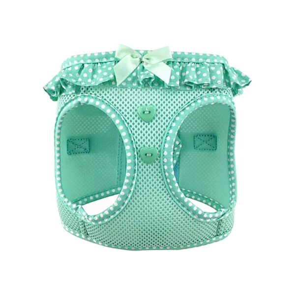 Free Dog Harness with Teal Polka Dot Design