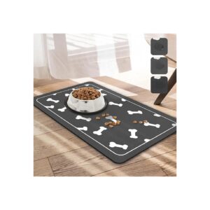 Free Feeding with Dog Food Mat, Grey 16x24in, Super Absorbent