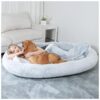 Free Memory Foam Dog Bed with Faux Fur and Soft Blanket, Perfect for Cozy Naps