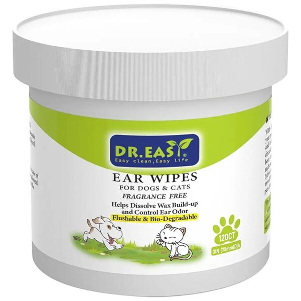 Free Pet Ear Wipes for Dogs and Cats, Flushable and Compostable for Natural Ear Cleaning