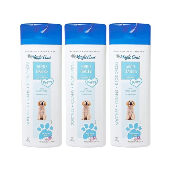 Free Puppy Shampoo with Aloe Vera, Baby Powder Scent, 16 Fluid Ounces, 3 Pack