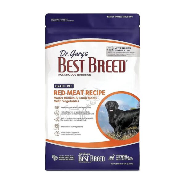 Free, Red Meat Recipe Dry Dog Food for Senior Dogs with Coat Issues and Joint Health