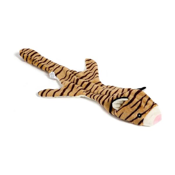 Free Tiger Plush Dog Toy with Soft Material and 2 Squeakers for Small and Medium Dogs