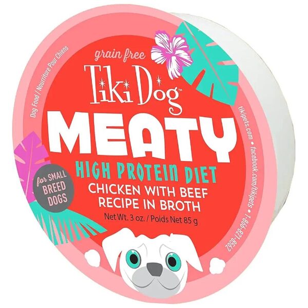 Free Wet Dog Food with High-Protein Beef Recipe in Rich Broth