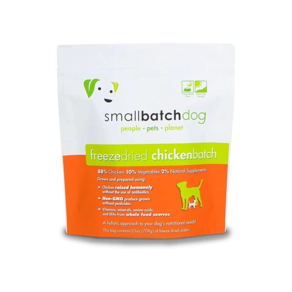 Freeze-Dried Chicken Dog Food with Organic Produce and Humanely Raised Meat,