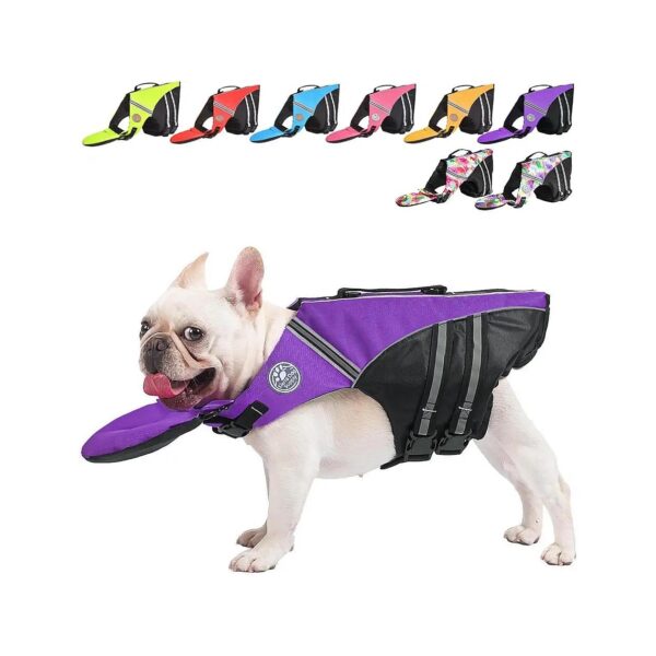 French Bulldog Safety Life Jacket with Secure Neck Float and D-Ring Hook