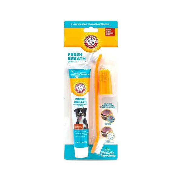 Fresh Breath for Dogs Kit with Chicken Flavor Toothpaste and Brush