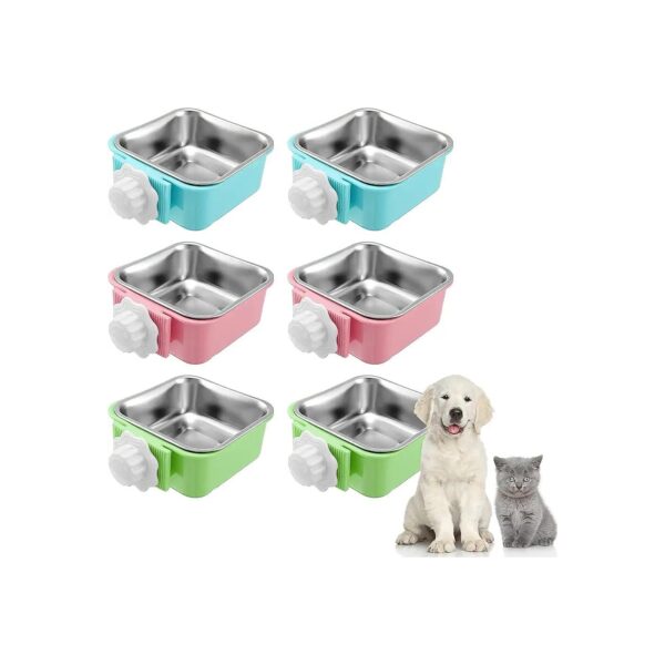 Fresh Color Dog Water Bowls and Food Bowls Crate for Small Animals