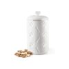 Fresh Food Grade Ceramic Dog Treat Jar with Airtight Lid and Paw and Bone Pattern