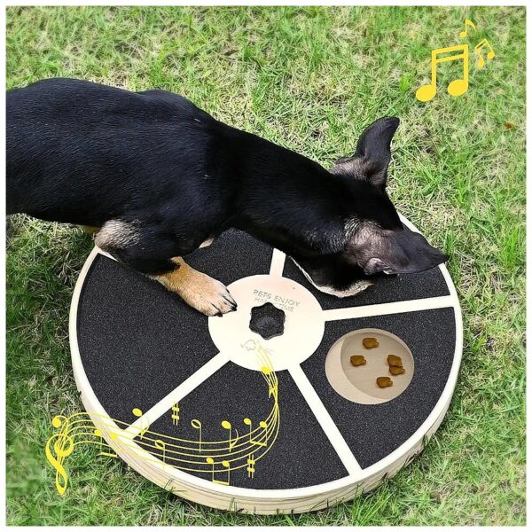 Friendly Dog Scratch Pad and Puzzle Feeder with Attractive Music