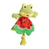 Friendly Frog Squeaky Toy with Crinkle Texture and Durable Fabric for Small to Large Dogs