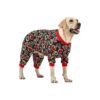 Friendly Long Sleeve Shirt for Big Dogs with Holiday Wreaths Print Christmas Pajama Set