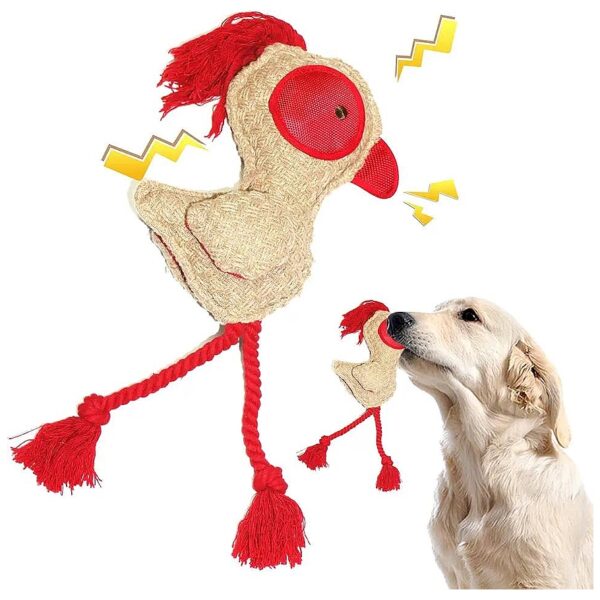 Friendly Plush Dog Toy with Sturdy Rope Feet for Interactive Games and Teeth Cleaning