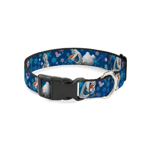 Frozen Olaf Pattern Plastic Clip Collar for Small Dogs with 9-15 Inch Neck