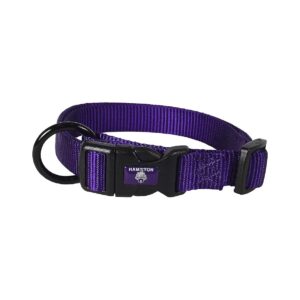 Fully Adjustable Purple Nylon Dog Collar for Growing Dogs 5/8 x 12-18