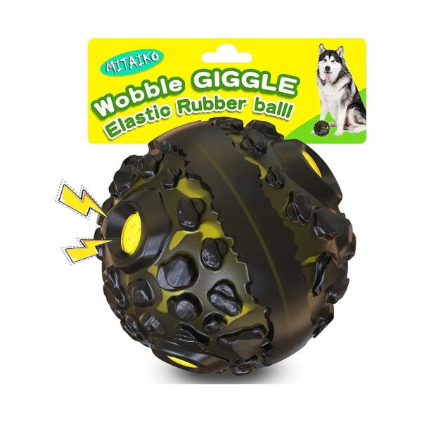 Fun Giggle Sound Wobble Ball for Small Medium Large Dogs with Natural Rubber