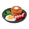 Fun Interactive Food Platter Toy for Dogs with Squeaky Eggs and Pancakes