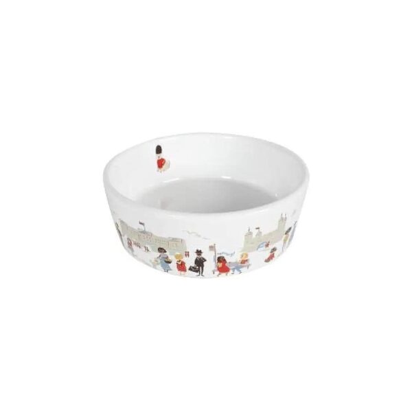 Fun London Print Ceramic Pet Water Bowl for Kitchen and Home