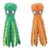 Fun Octopus Dog Toys 2 Pack 6 No Stuffing Crinkle Squeaky for Small to Medium Puppy