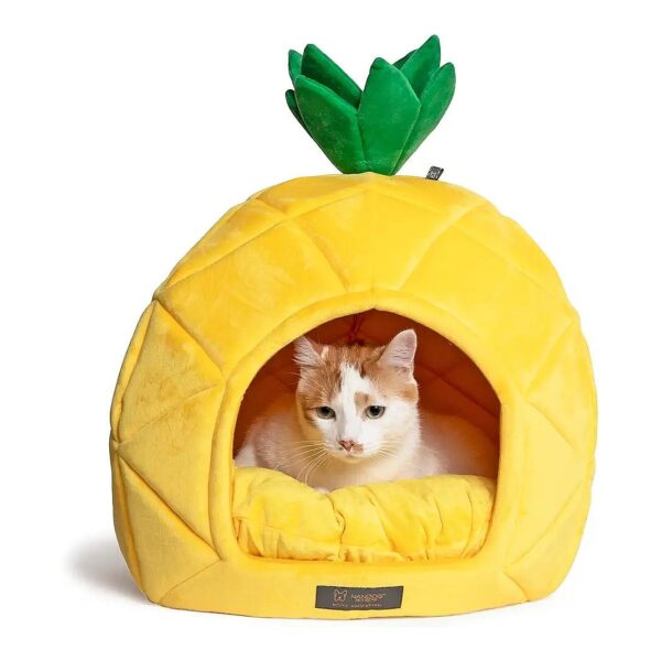 Fun Pineapple Polyester Dog and Cat Bed for Modern Home Decor