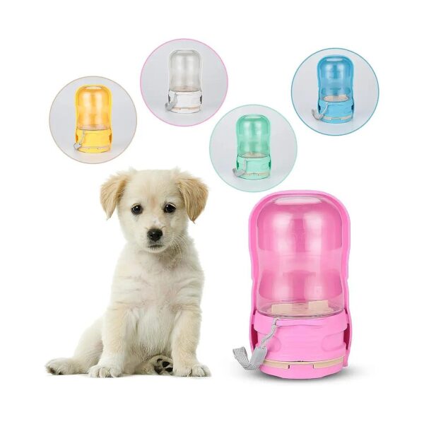 Fun Pink Color Foldable Dog Water Bottle for Small Dog Drinking