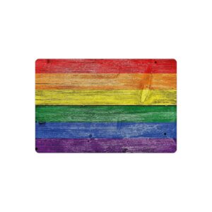 Fun Rainbow Flag Patterned Pet Mat for Food and Water 18x12