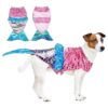 Fun and Colorful Mermaid Dog Costume for Halloween and Christmas Party