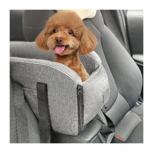 Functional Car Seat for Small Dogs up to 14lbs with Carrier Handle and Detachable Design