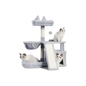 Functional Cat Tree with Condo, Platform, and Scratch Board for Healthy Cats