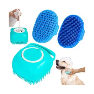 Functional Dog Bath Brush with Soft Brush Head and Pin Brush