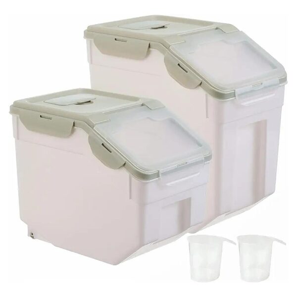 Functional Pet Food Storage Container with Scoop and Storage for Kitten Food