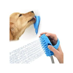 Functional Pet Grooming Tool with Lick Mat, Scrubber, and Shower Attachment