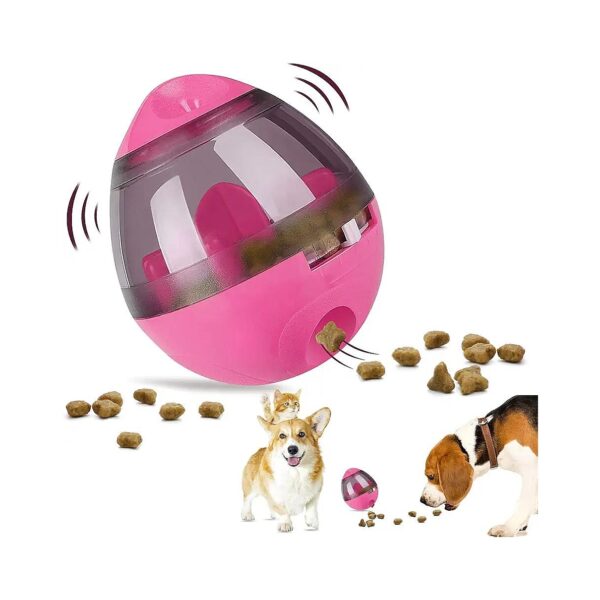 Functional Rose-Colored Pet Treat Ball for Sensory Stimulation and Entertainment