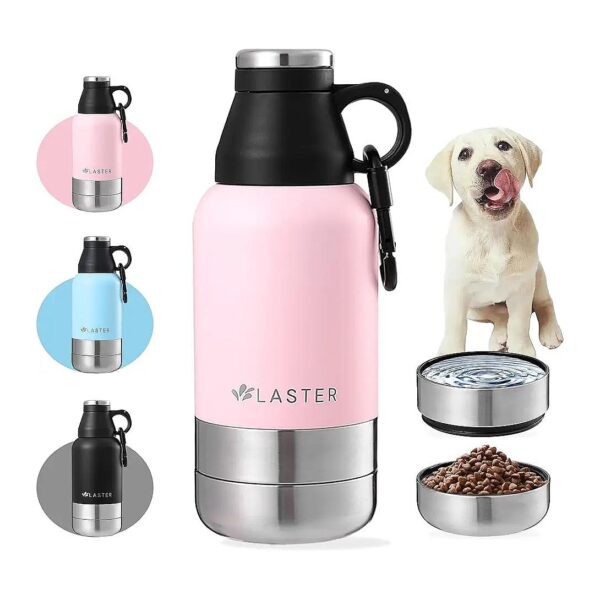 Functional Stainless Steel Pet Water and Snack Bottle for Small and Large Pets