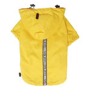 Functional Yellow Raincoat for Medium Size Dogs with Reflective Accents