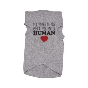 Funny Baffle Cute Tshirt For Dogs My Parents Are Getting Me A Human XL