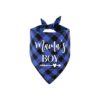 Funny Blue Plaid Cotton Dog Bandana for Dog Photography Photo Props Wedding Party Gifts