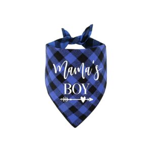 Funny Blue Plaid Cotton Dog Bandana for Dog Photography Photo Props Wedding Party Gifts