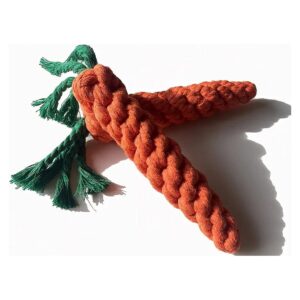 Funny Carrot Shaped Cotton Chewing Rope Toy for Building Strong Teeth