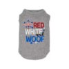 Funny Graphic Pet Outfit Small Dog Cat Woof-Grey American Flag Popsicle